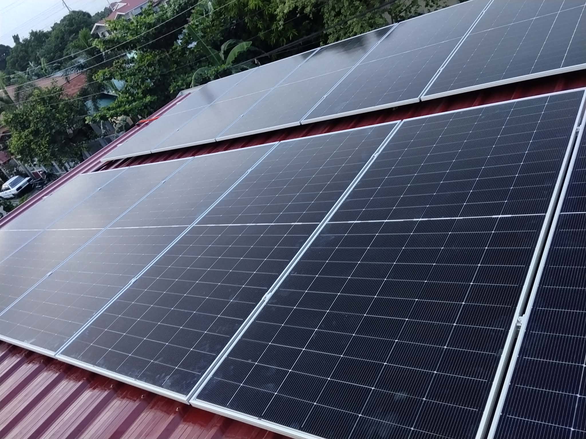 Completed rooftop solar installation in Pampanga